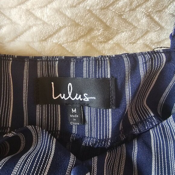 Lulus Walk the Walk Blue/white striped tank dress-Sz M-nautical - Picture 3 of 4